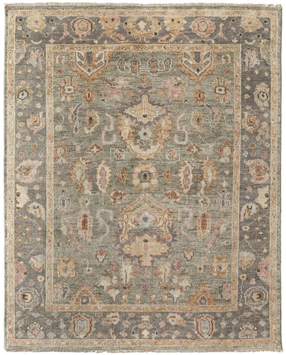 Carrington Traditional Oriental - Gray/Gold/Pink Area Rug