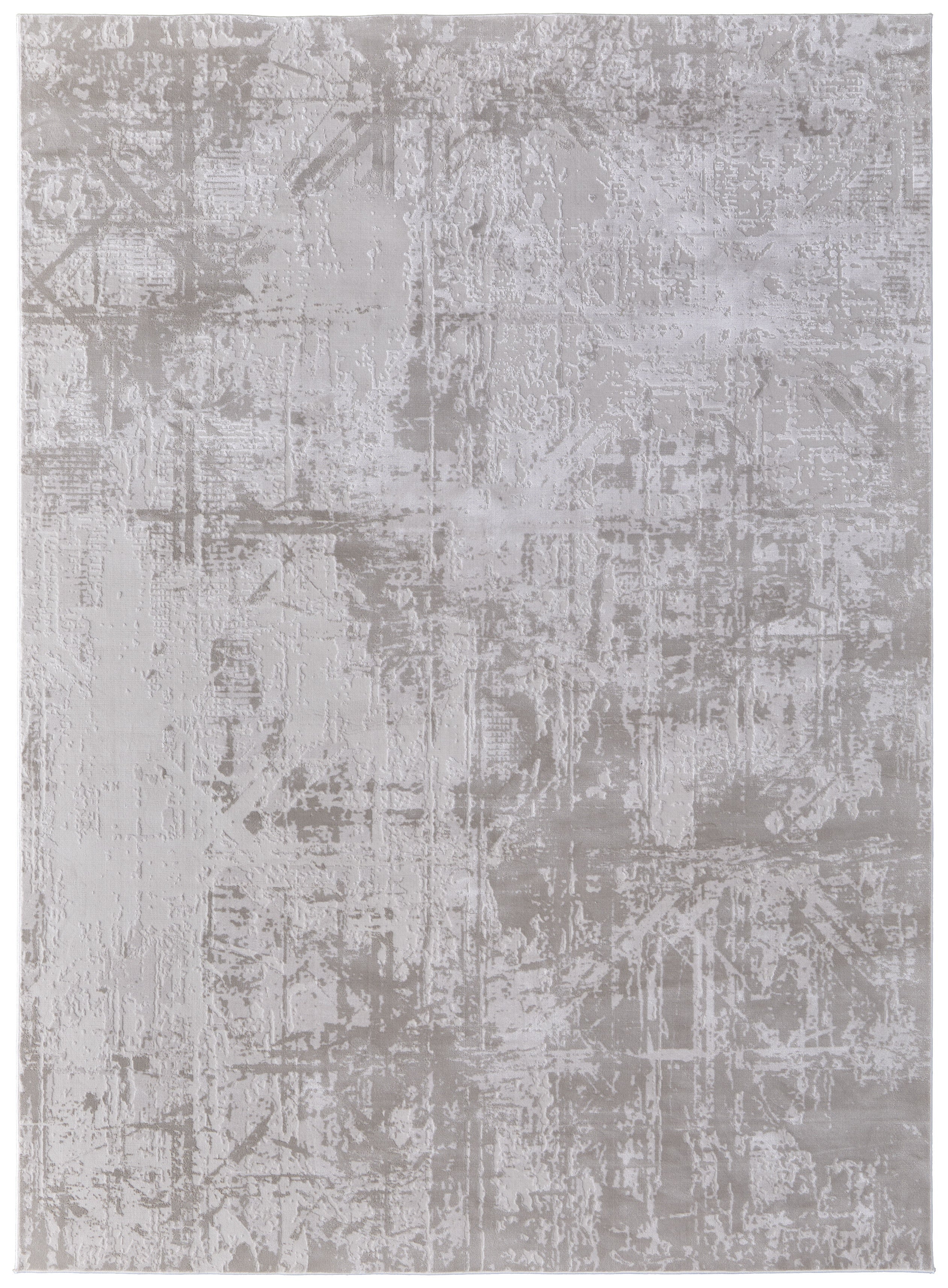 Prasad Modern Abstract - Ivory/Taupe/Silver Area Rug