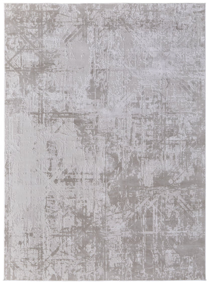 Prasad Modern Abstract - Ivory/Taupe/Silver Area Rug