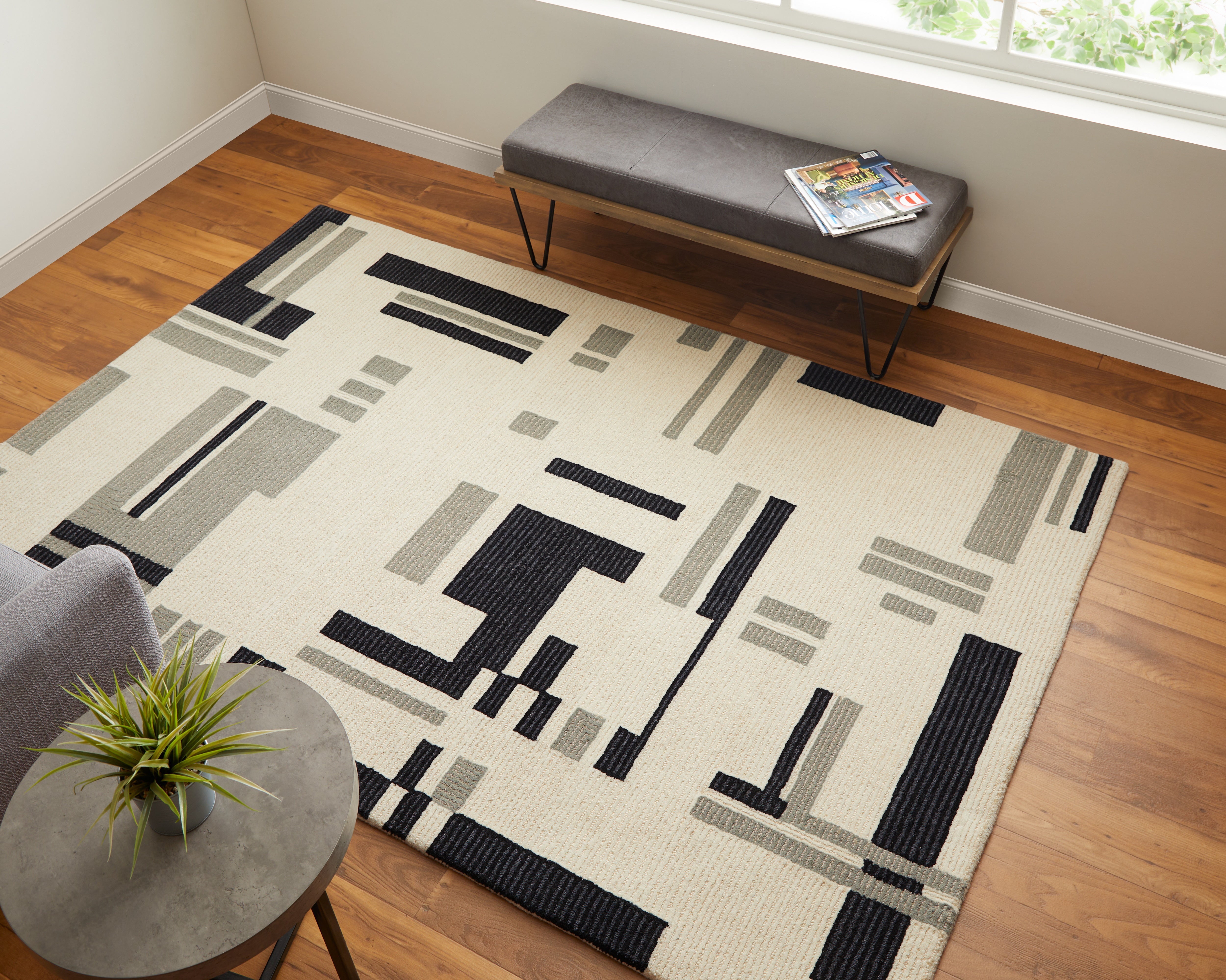 Maguire Transitional Abstract - Ivory/Taupe Area Rug