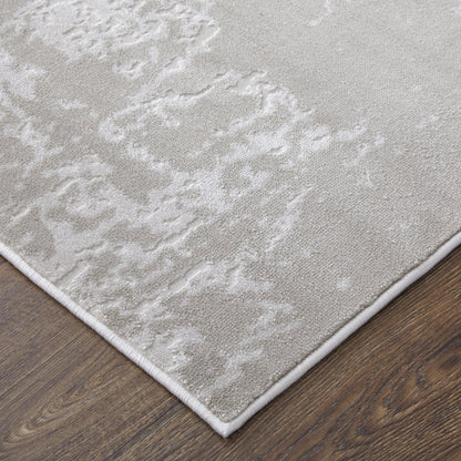 Prasad Modern Abstract - Ivory/Taupe/Silver Area Rug