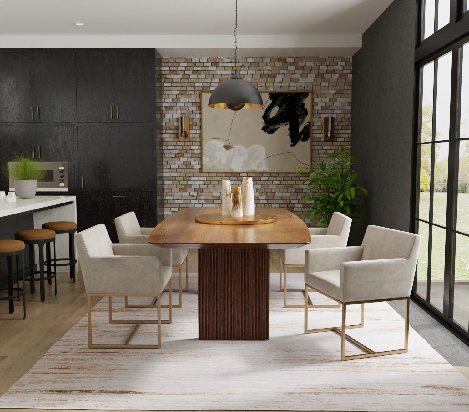 Deja Modern Distressed - Ivory/Brown/Tan Area Rug