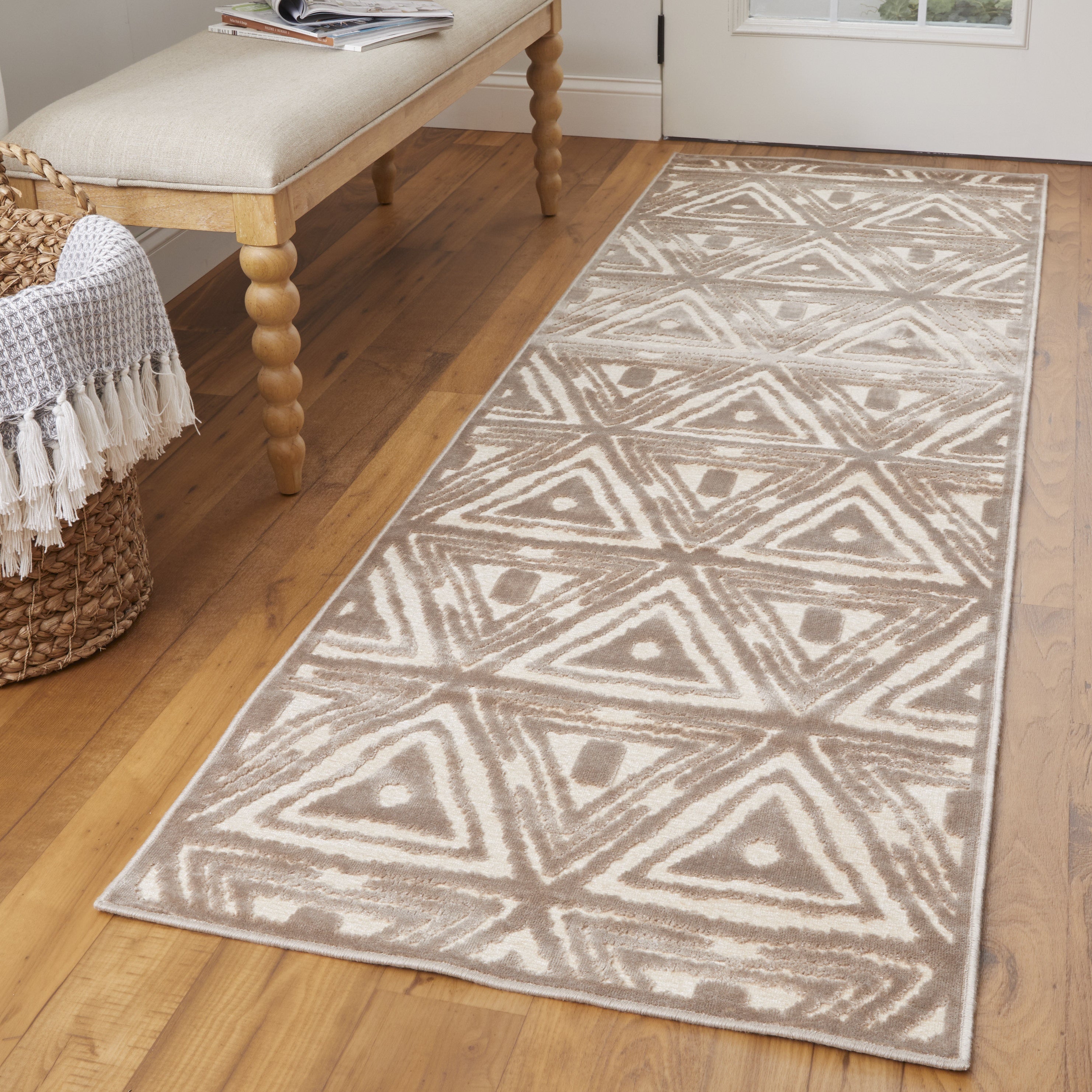 Saphir Zam Modern Geometric - Tan/Brown/Taupe