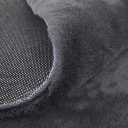 Luxe Velour Modern Solid - Taupe/Black Area Rug