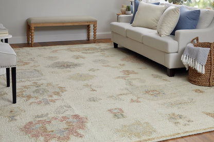 Grafton Transitional Floral & Botanical - Ivory/Orange/Gray Area Rug