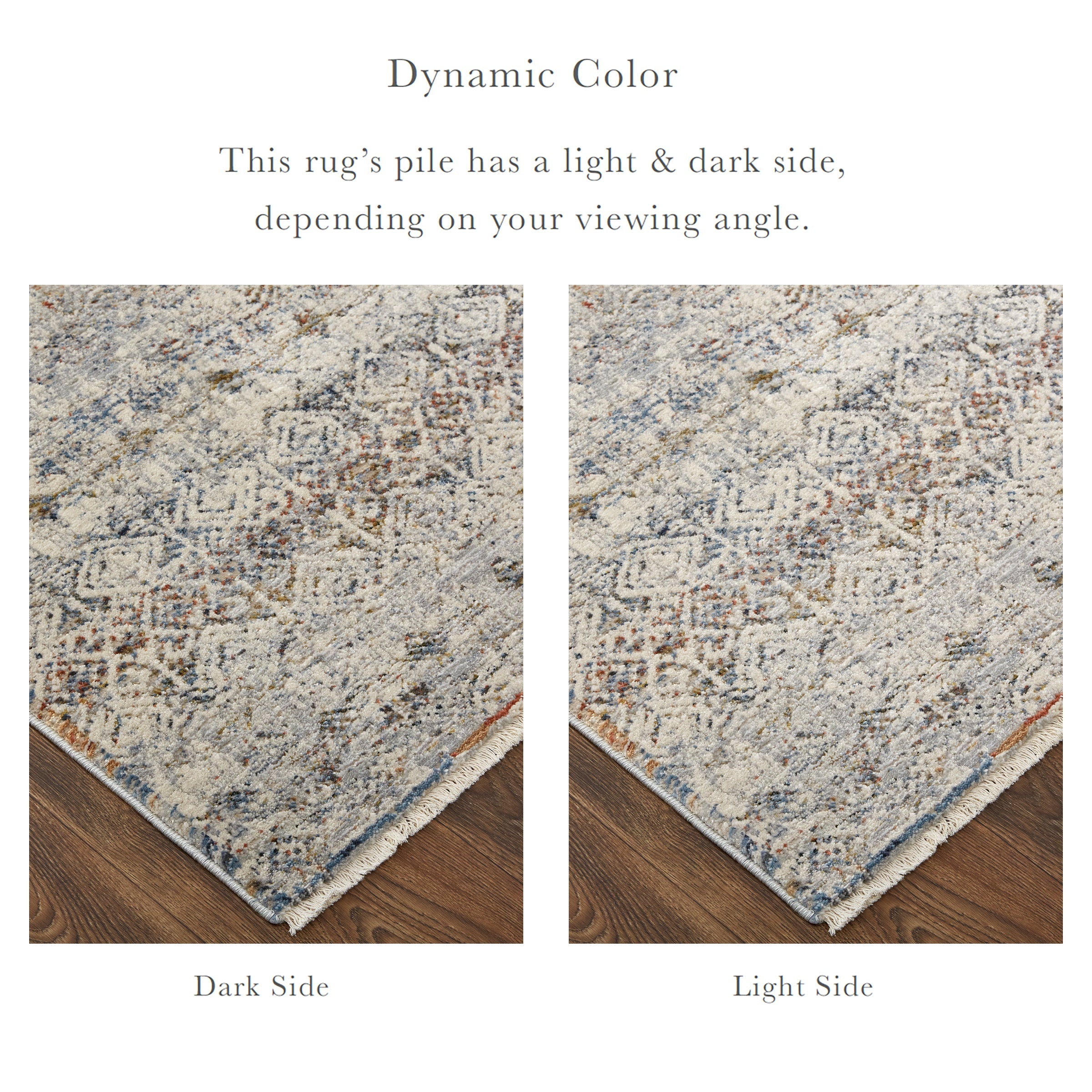 Kaia Transitional Distressed - Tan/Ivory/Blue Area Rug
