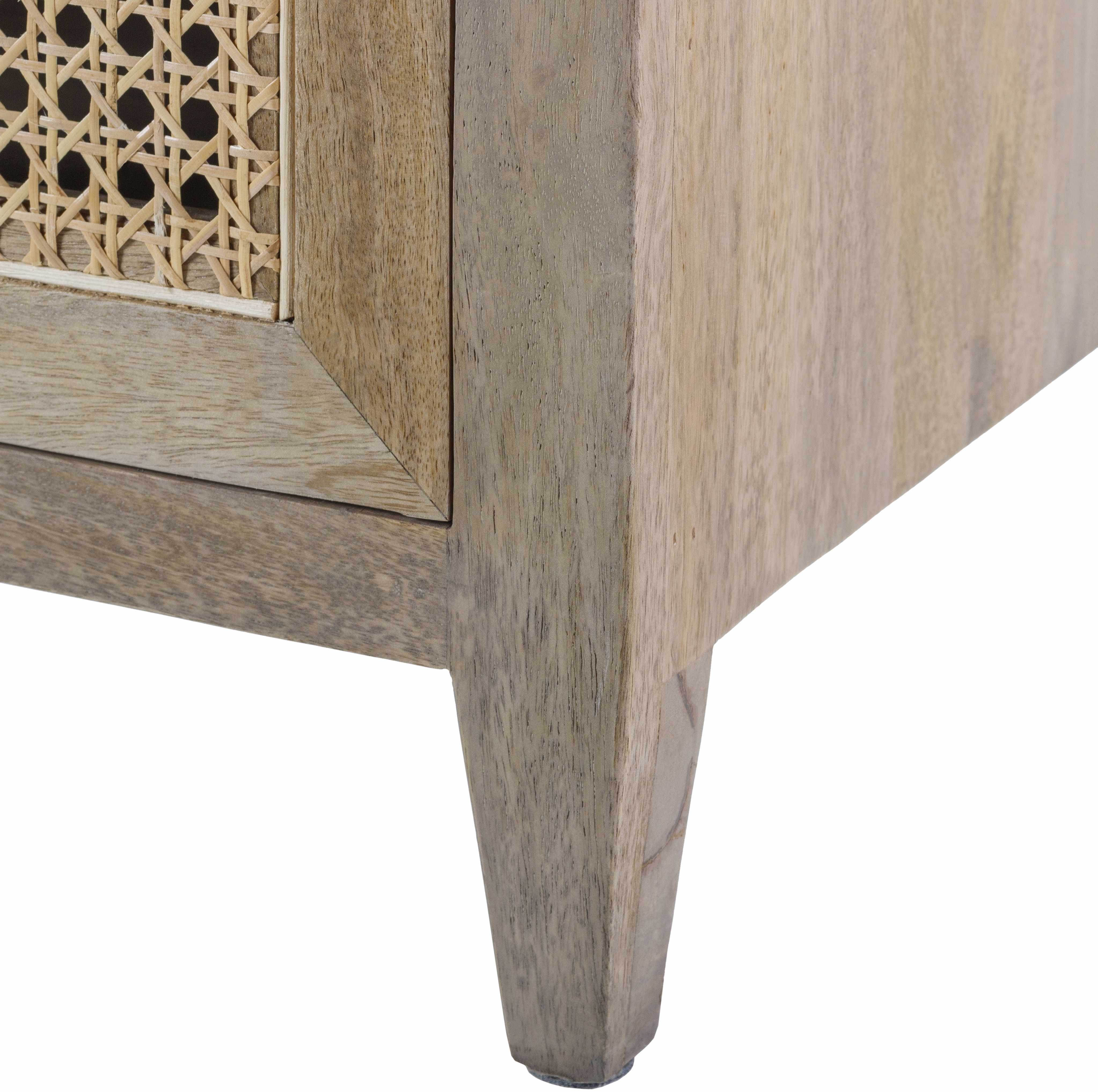 Luxurious Modern Wood & Rattan Cabinet