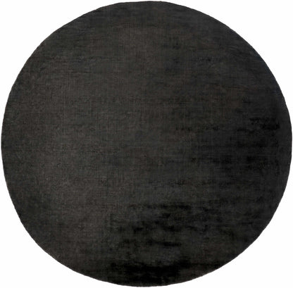 Timeless Solid Black Hand-Loomed Wool Area Rug