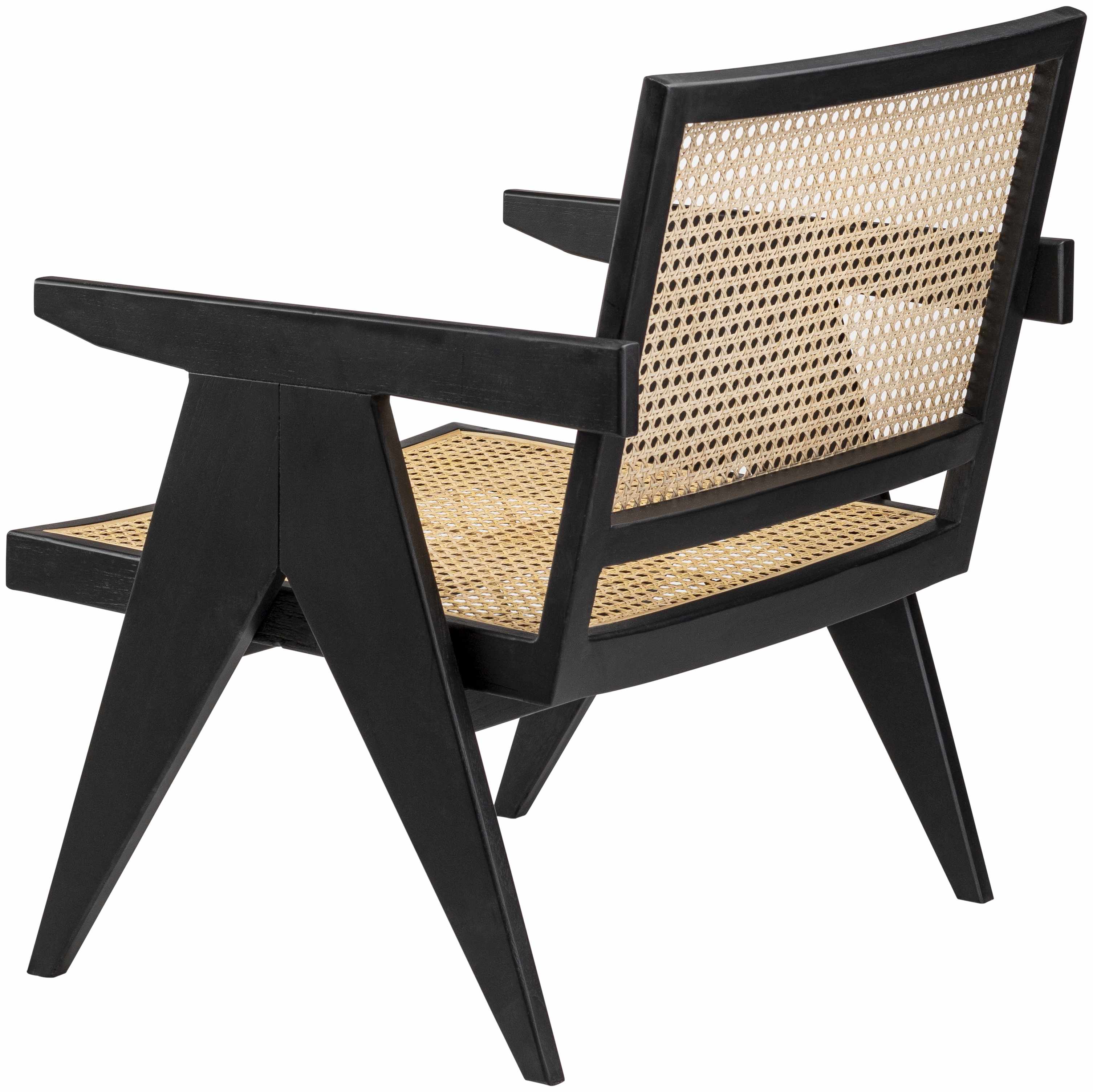Kai Rattan & Wood Black Accent Chair