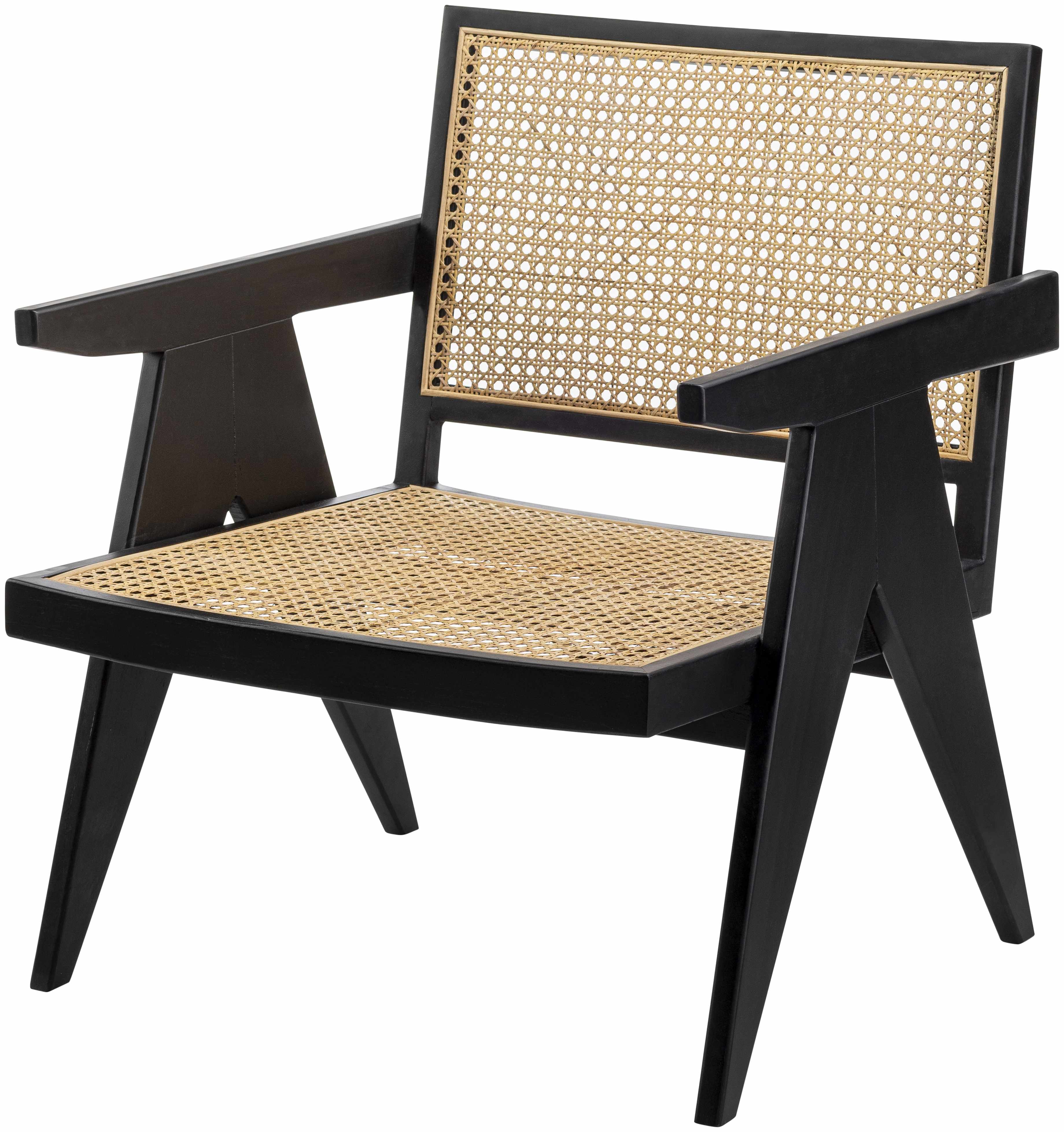 Kai Rattan & Wood Black Accent Chair