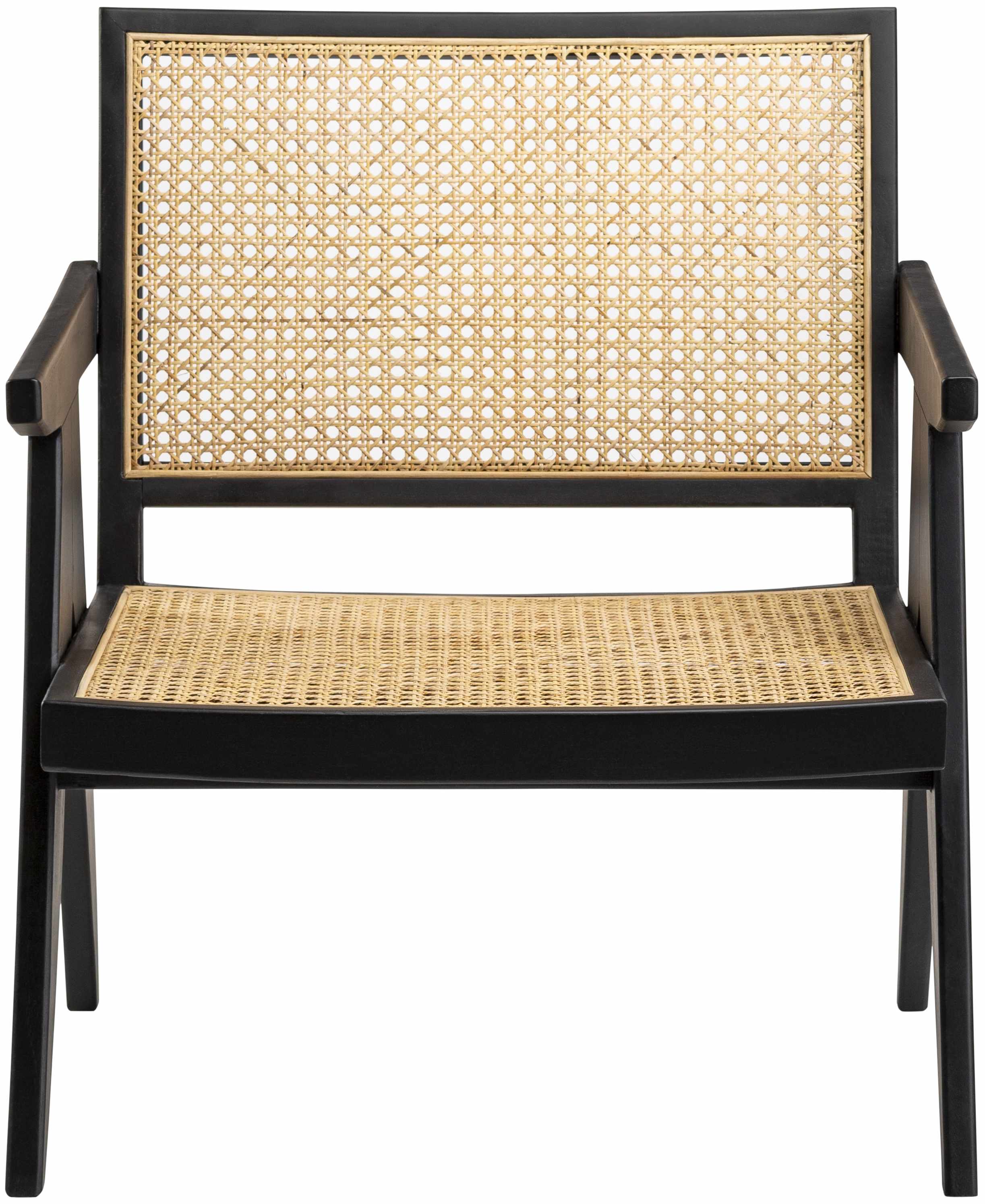 Kai Rattan & Wood Black Accent Chair