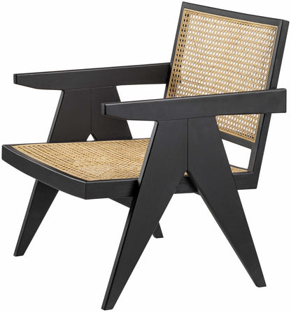 Kai Rattan & Wood Black Accent Chair