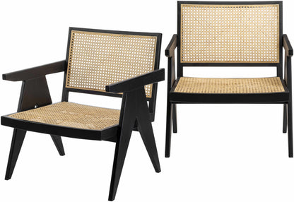 Kai Rattan & Wood Black Accent Chair