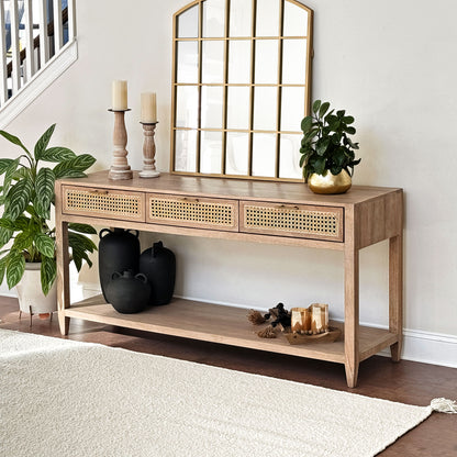 Lucca Modern Bohemian Wood Console Table