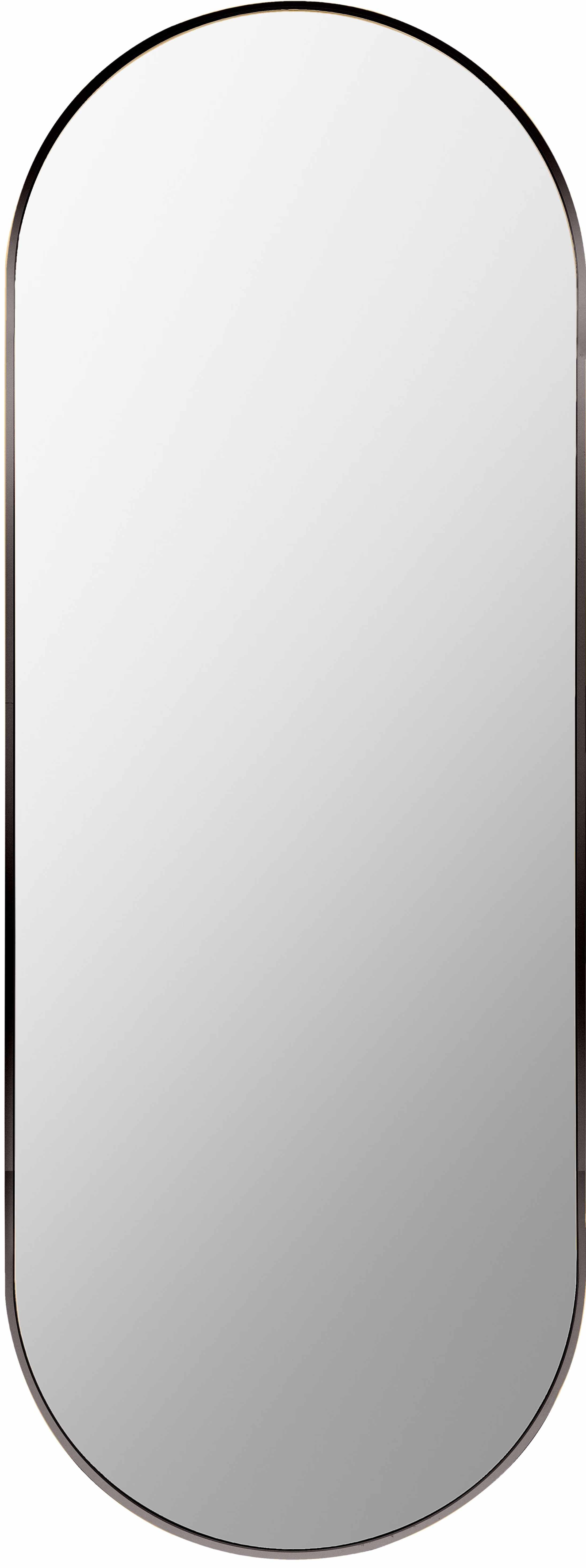 Lettice Black Aluminum Oval Mirror
