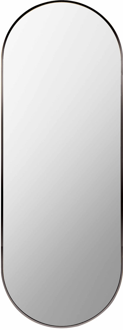 Lettice Black Aluminum Oval Mirror