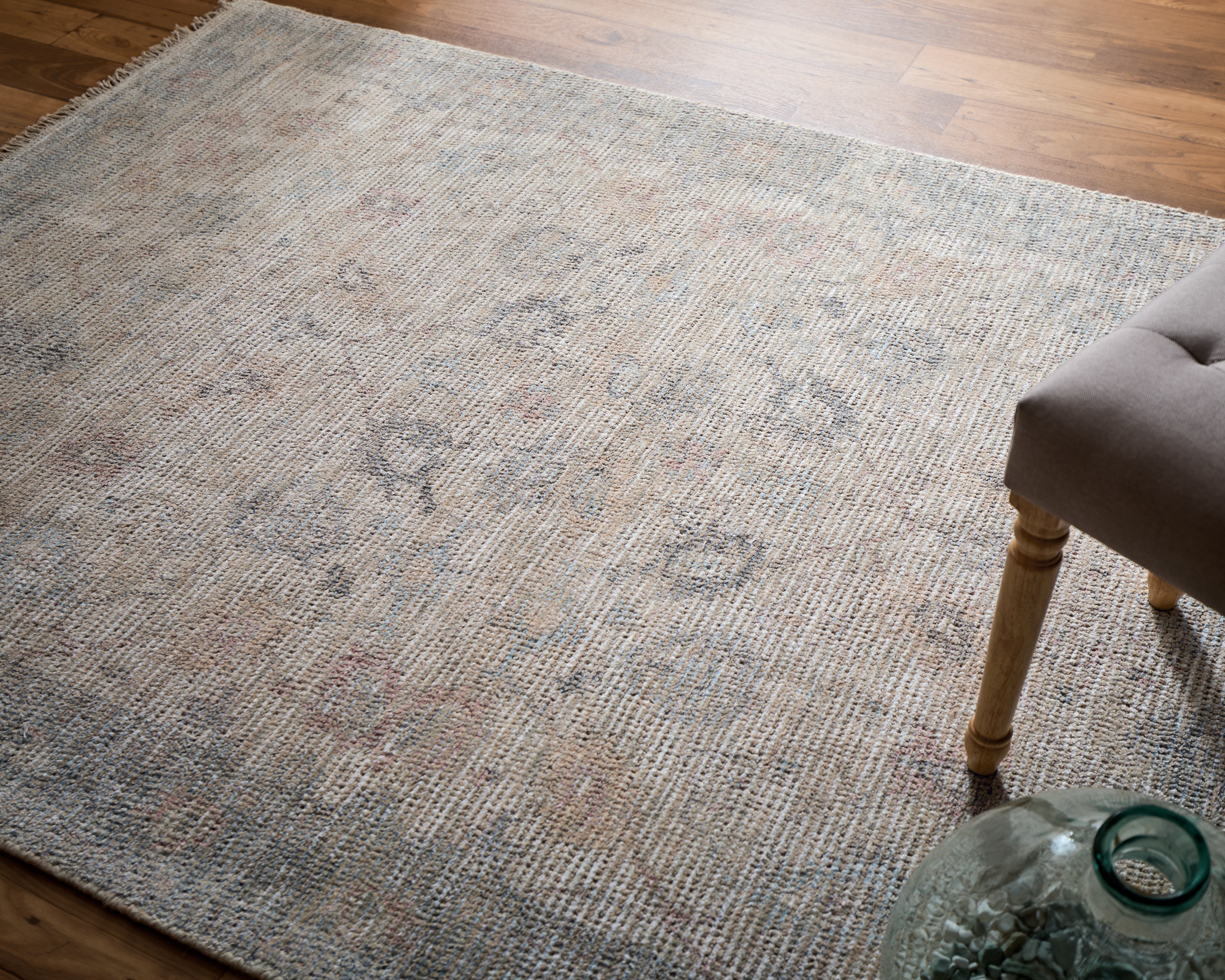 Caldwell Transitional Floral & Botanical - Ivory/Tan/Blue Area Rug