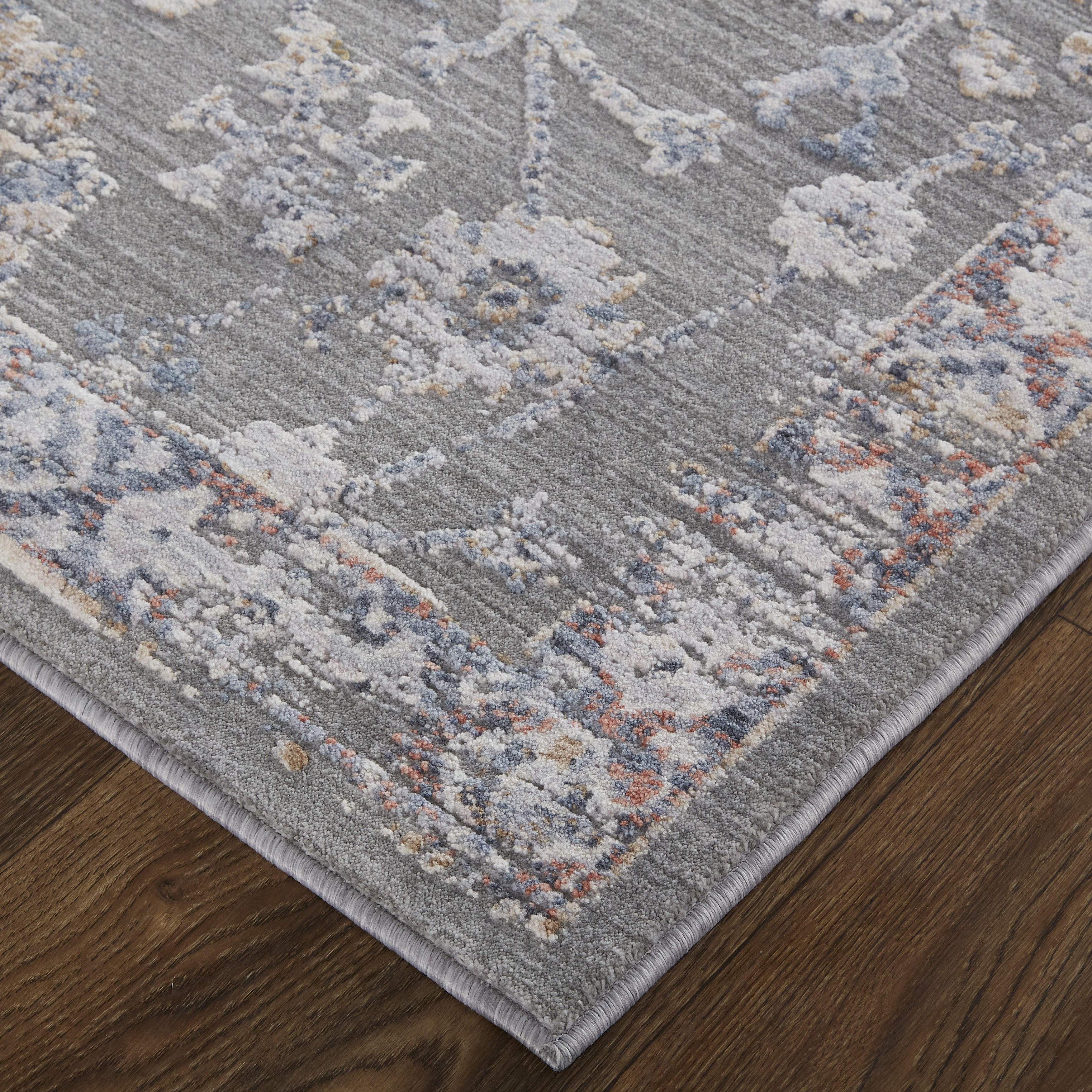 Thackery Transitional Oriental - Gray/Ivory/Red