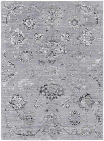 Macklaine Transitional Damask - Silver/Black