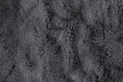 Luxe Velour Modern Solid - Taupe/Black Area Rug