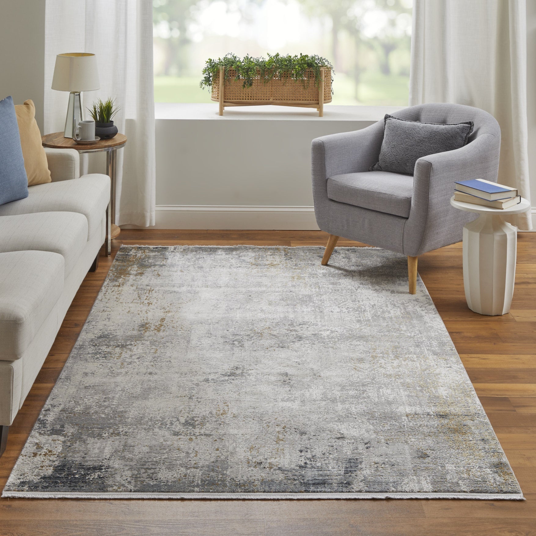 Cadiz Modern Abstract - Ivory/Taupe/Gray Area Rug