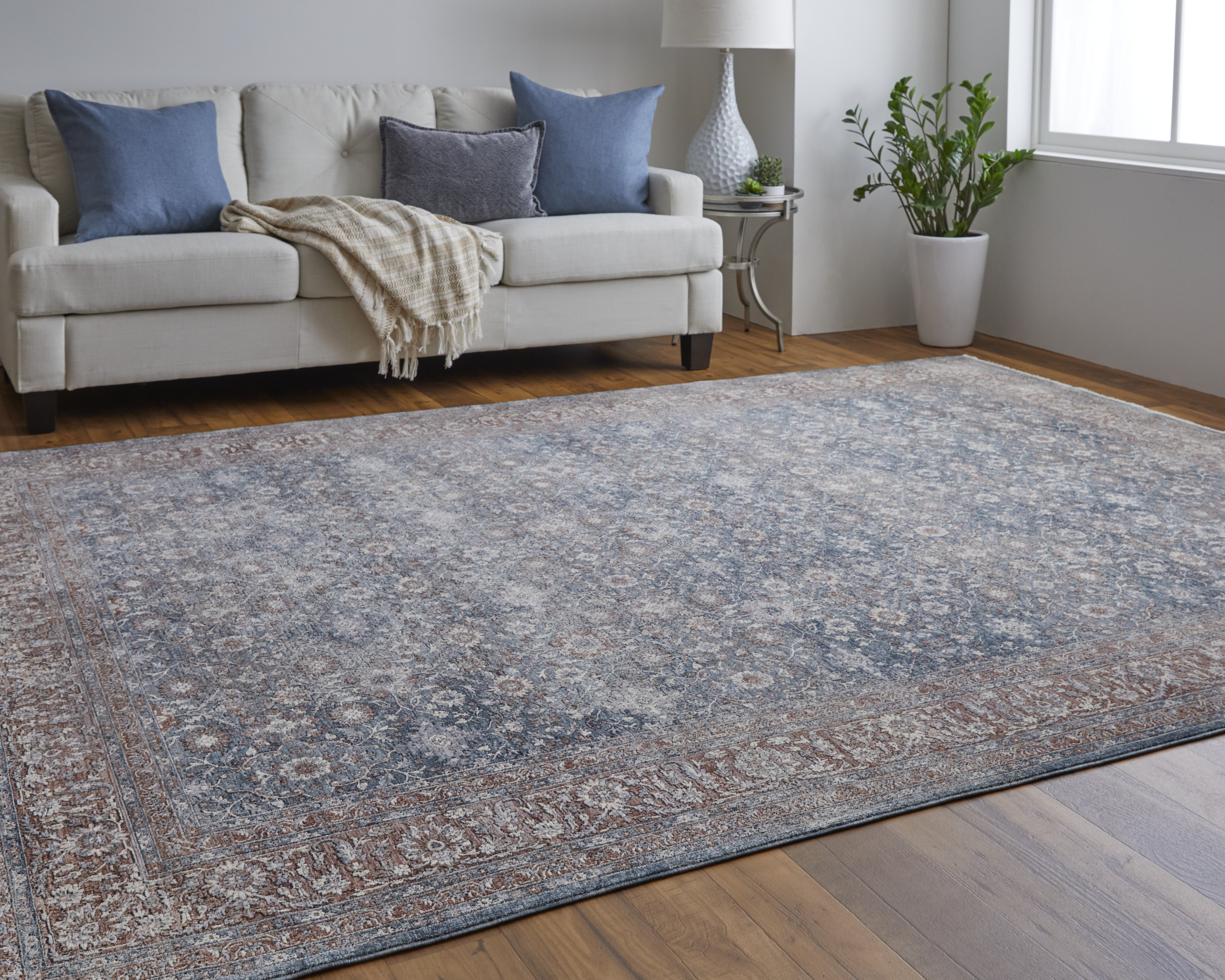 Marquette Transitional Oriental - Blue/Red Area Rug