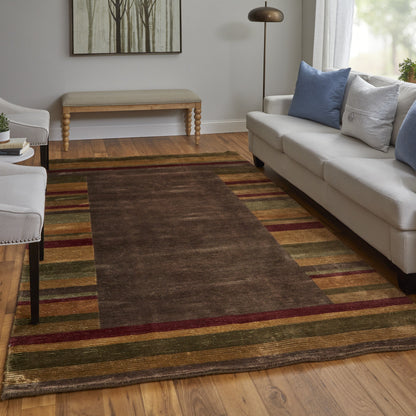 Keystone Modern Stripes - Brown/Green/Red