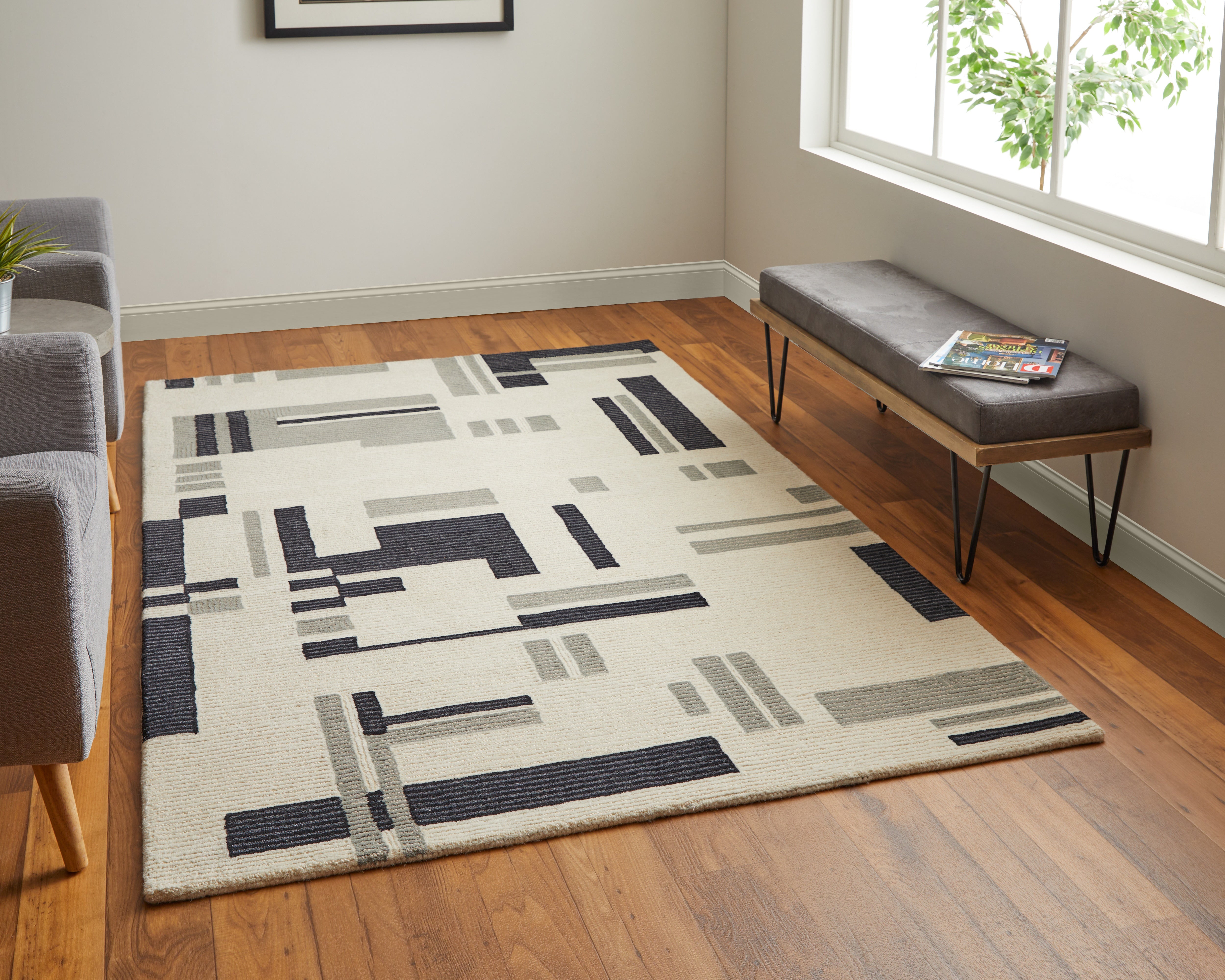 Maguire Transitional Abstract - Ivory/Taupe Area Rug