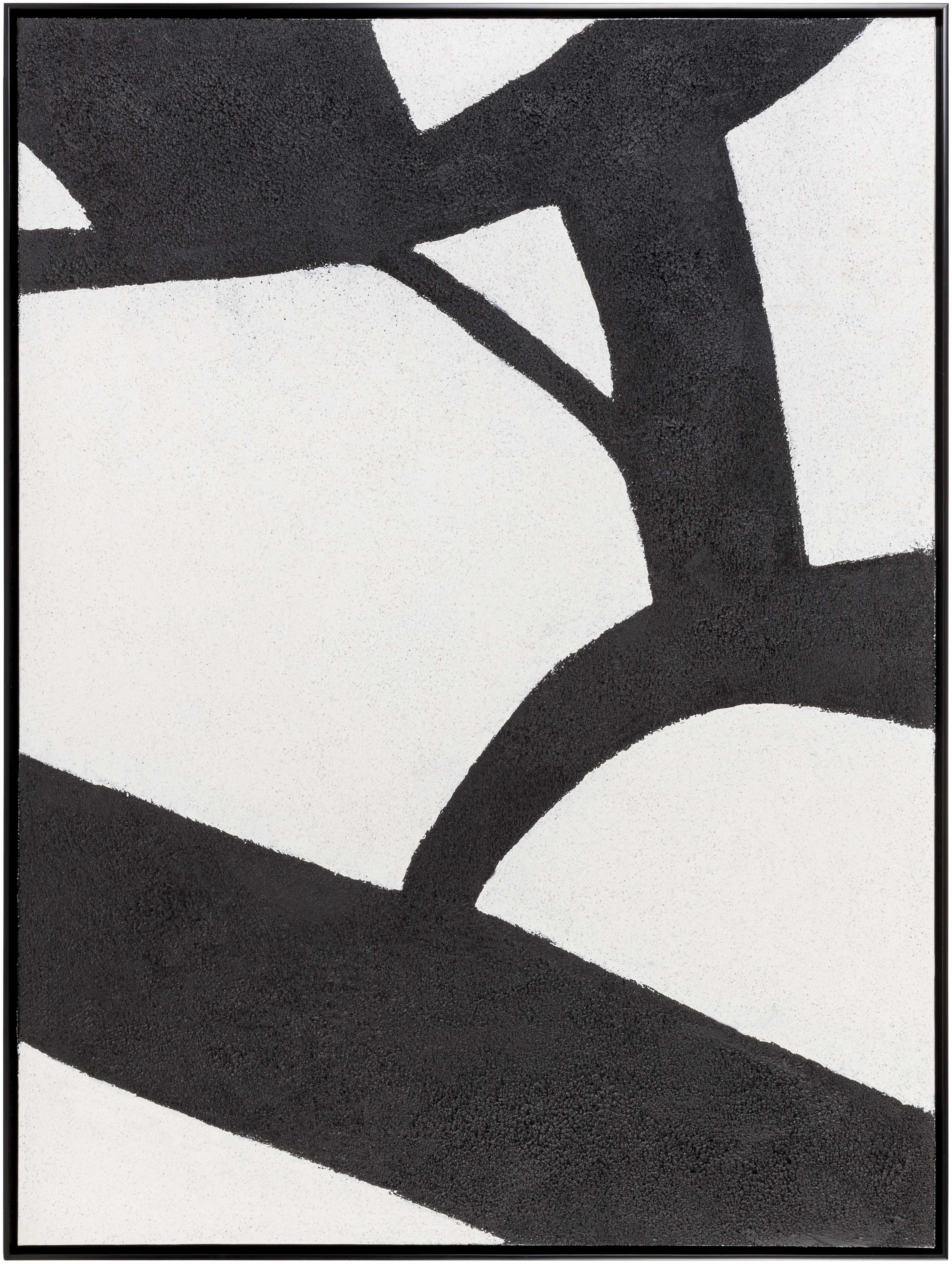 Modern Abstract Expressive Black Matte Wall Art Piece