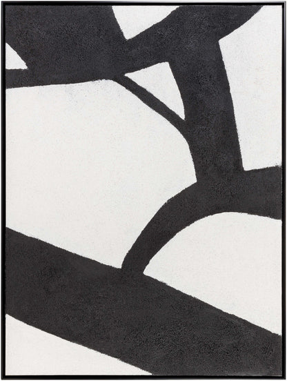 Modern Abstract Expressive Black Matte Wall Art Piece