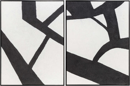 Modern Abstract Expressive Black Matte Wall Art Piece