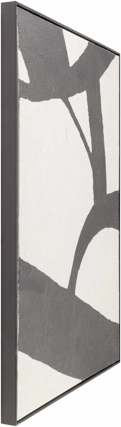 Modern Abstract Expressive Black Matte Wall Art Piece