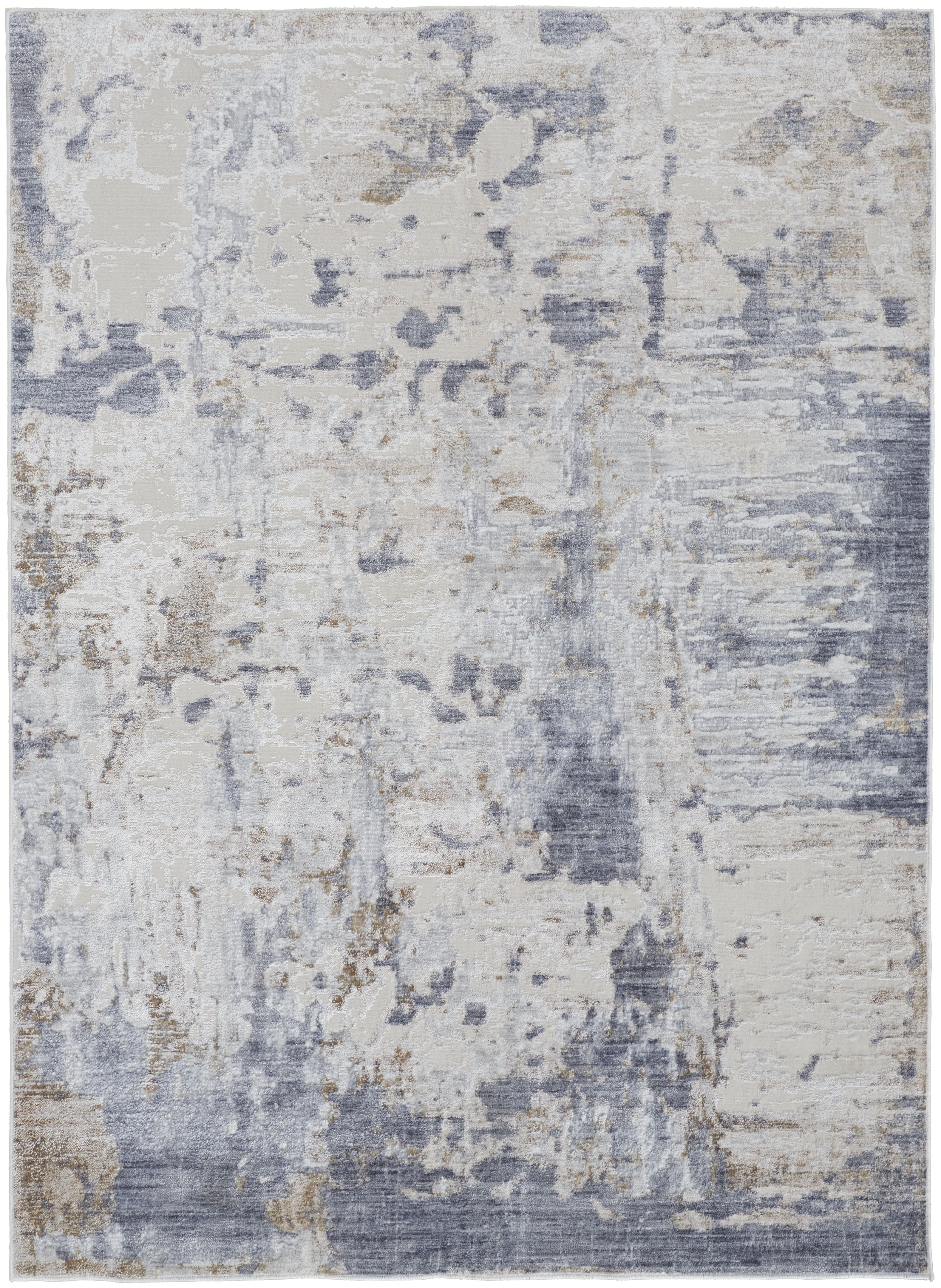 Laina Transitional Abstract - Ivory/Gray/Blue Area Rug