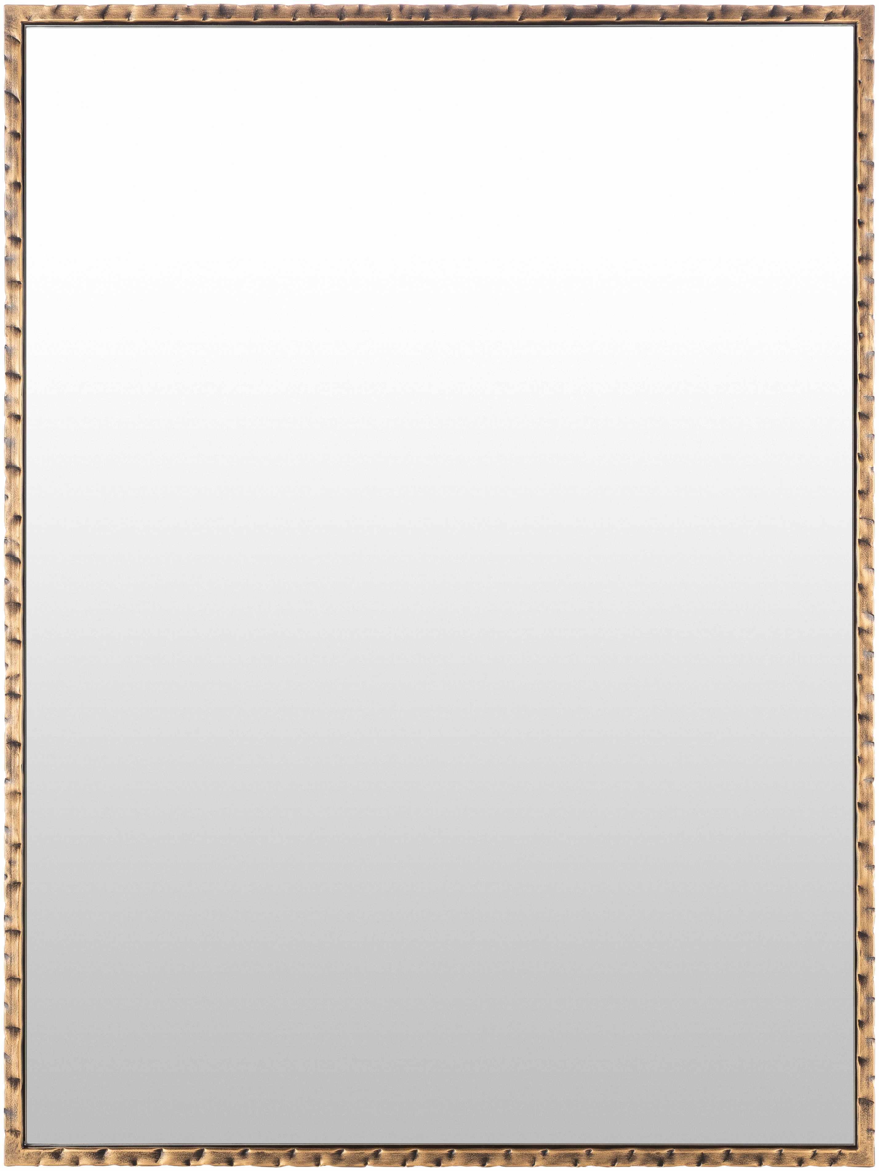 Vintage Sophisticated Hammered Metal Gold Mirror