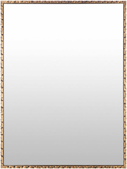 Vintage Sophisticated Hammered Metal Gold Mirror