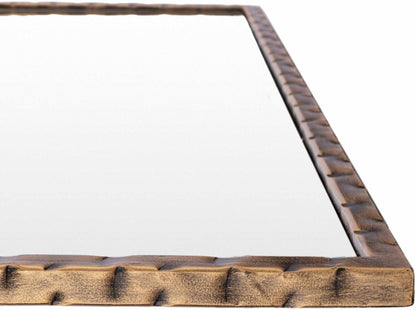Vintage Sophisticated Hammered Metal Gold Mirror