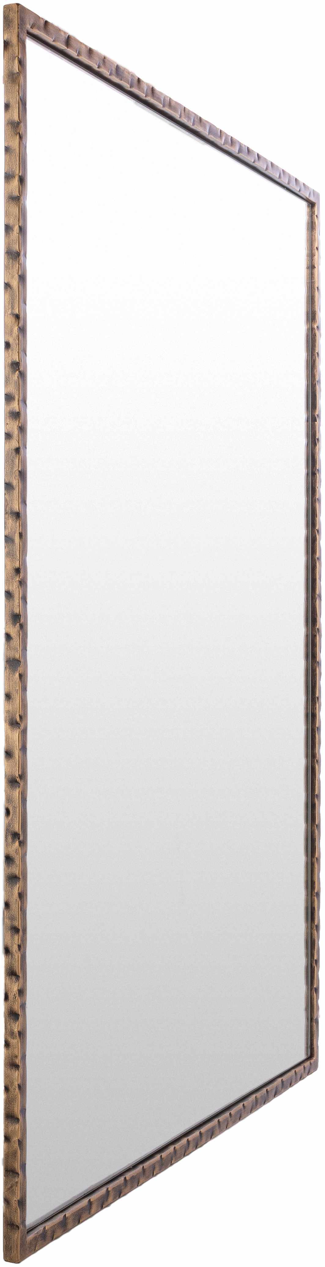 Vintage Sophisticated Hammered Metal Gold Mirror