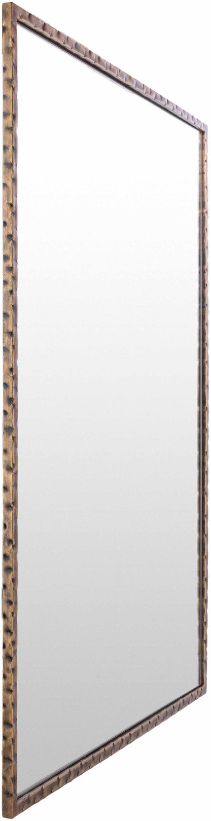 Vintage Sophisticated Hammered Metal Gold Mirror