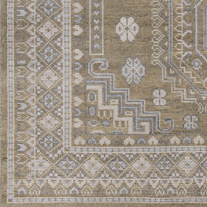 Hand-Knotted Mustard Wool & Viscose Area Rug