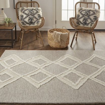 Anica Transitional Geometric - Gray/Ivory Area Rug
