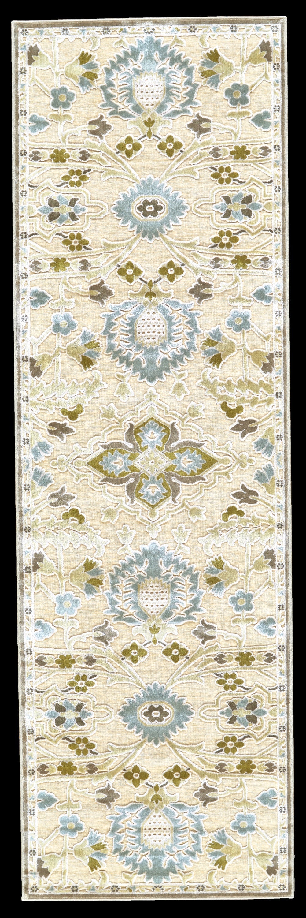 Saphir Mah Modern Floral & Botanical - Tan/Gray/Blue