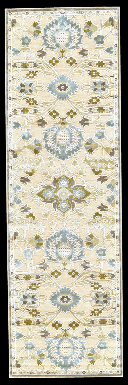 Saphir Mah Modern Floral & Botanical - Tan/Gray/Blue