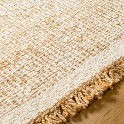 Serene Beige Hand Woven Jute & Wool Area Rug