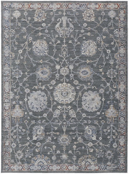 Thackery Transitional Oriental - Gray/Ivory/Red