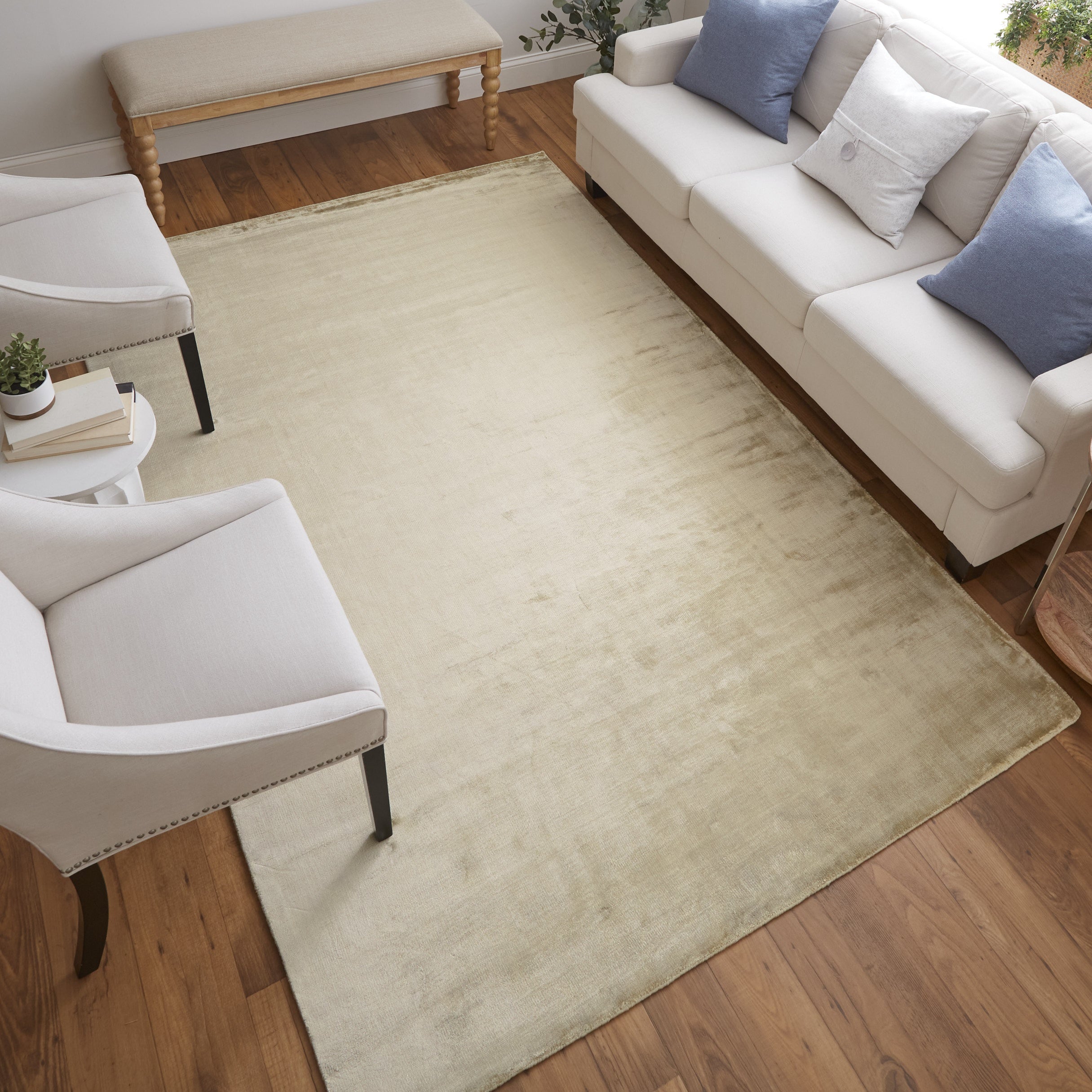 Marlowe Modern Chevron - Tan/Blue