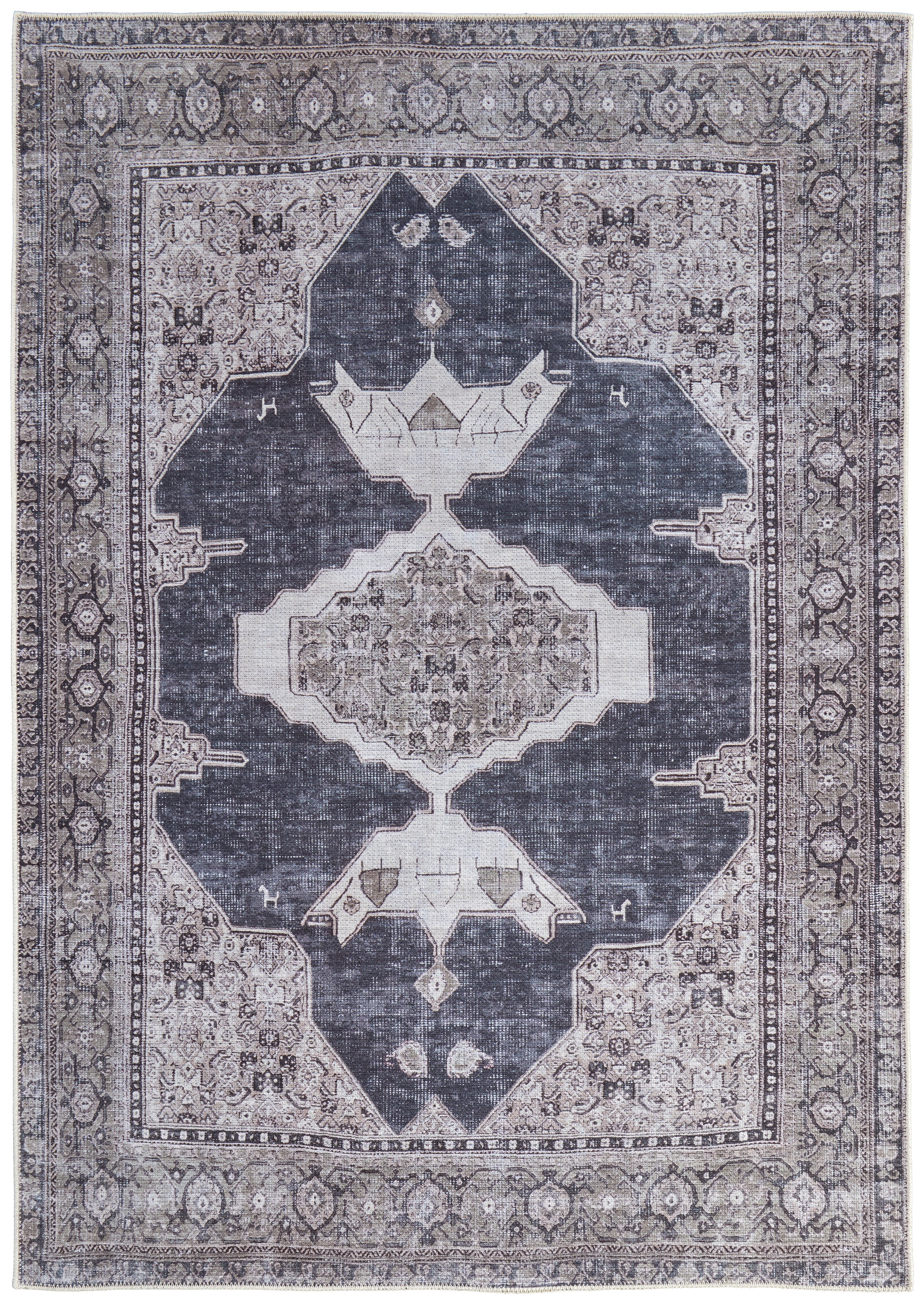 Percy Transitional Medallion - Gray/Ivory/Taupe Area Rug