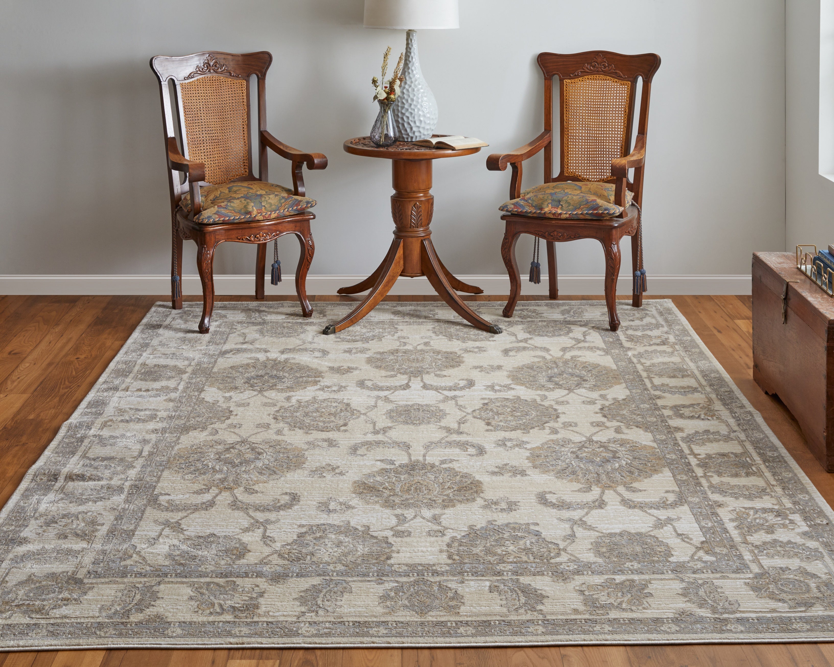 Celene Traditional Bordered - Tan/Ivory/Brown Area Rug