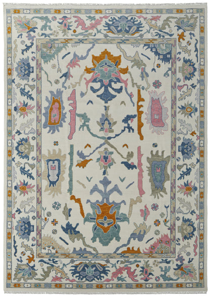 Karina Transitional Floral & Botanical - Ivory/Blue/Pink Area Rug
