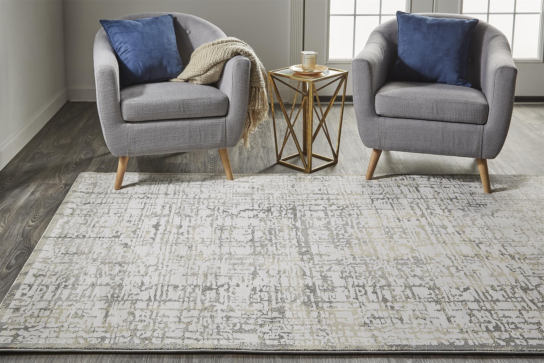 Waldor Modern Abstract - Ivory/Gray Area Rug