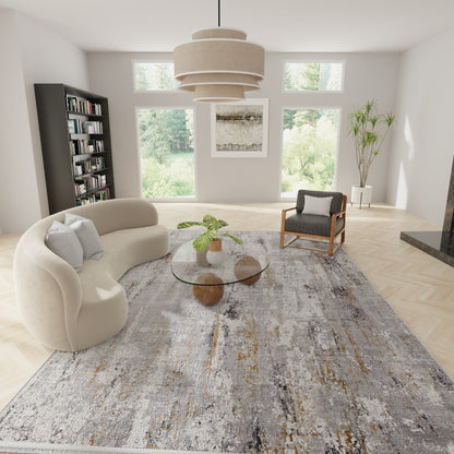 Cadiz Modern Abstract - Ivory/Gray/Gold Area Rug